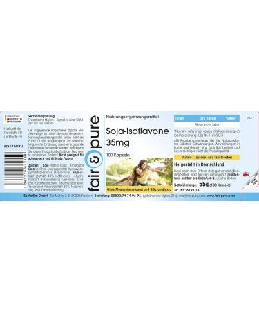 Fair & Pure Soy Isoflavones 35mg - Vegan 100 Capsules with Tocotrienols | Premium Soy Extract for Health - Buy Online on GoSupps.com