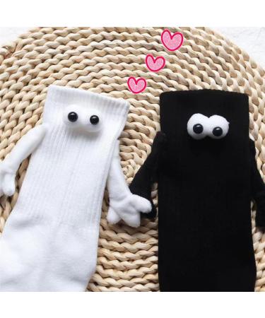 Magnetic Hand In Hand Socks - 6pcs Funny Couple Tube Socks Novelty Gift, White - Buy Online on GoSupps.com