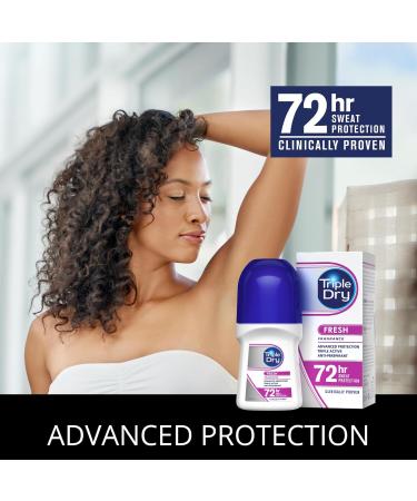 Triple Dry Women Fresh Fragrance Roll On 50ml | 72-Hour Protection | Triple Active Formula | Clinically Proven | Fight Odor | Excessive Sweat Control | Female - Buy Online on GoSupps.com