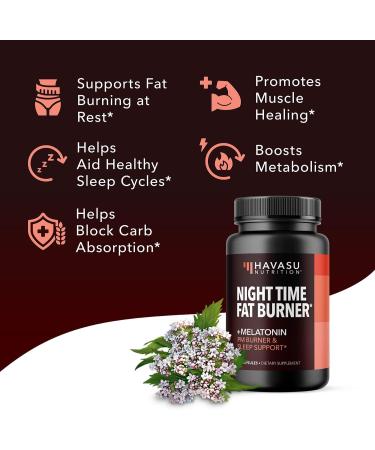 HAVASU NUTRITION Night Time Fat Burner | Metabolism Booster & Appetite Suppressant | 60 Weight Loss Pills for Men - Buy Online on GoSupps.com