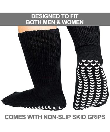 RAXSEG Extra Wide Non-Slip Socks for Swollen Feet - Diabetic & Edema Men's/Women's Black Socks - Buy Online on GoSupps.com