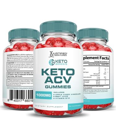Justified Laboratories (3 Pack Keto Genesis Keto ACV Gummies Advanced Formula 1000MG Keto Genesis Formulated with Pomegranate Beet Juice Powder B12 Vegan Non GMO 180 Gummys 60 Count (Pack of 3) - Buy Online on GoSupps.com