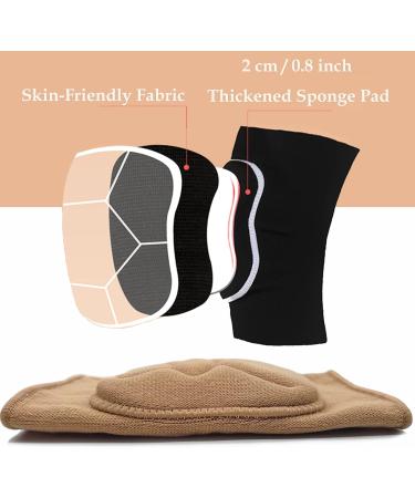 DANCEYOU Dance Knee Pads for Big Kid Teen Adults - Thick Sponge Volleyball Knee Brace - Workout & Sports Knee Protector - Medium Tan - Buy Online on GoSupps.com