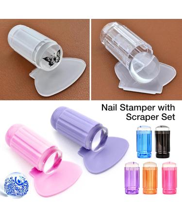 Meying Nail Stamp Set - Dual Head Silicone Stamping Tool for French Manicure & Nail Art - Includes Scraper - DIY Nail Design - Buy Online on GoSupps.com