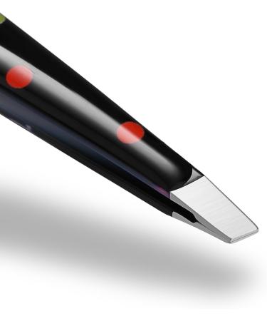 Tweezers Set by Chooling - Eyebrow Tweezers Set (Slant Straight and Pointed Tip Tweezers) with a 3X Magnifying Mirror Built Inside The Box Lid for Precise Tweezing Operation CL-019-UK-A Black - Buy Online on GoSupps.com