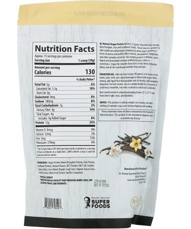 Dr. Murray's Super Foods 3 Seed Protein Powder Vanilla - 16 oz | Plant-Based Protein Source - Buy Online on GoSupps.com