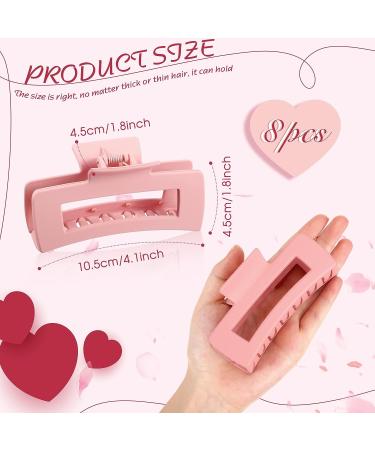 Xunyee 8 Pcs Bridesmaid Hair Clips - Large Matte Bridal Rectangular Claw Clips for Wedding - Pink Bachelorette Party Decor & Styling Accessories - Buy Online on GoSupps.com