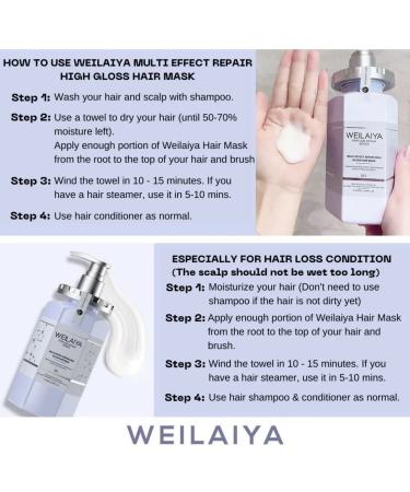 Weilaiya Comb Truffle Shampoo Set & High Gloss Hair Mask 450mL - Repair Damaged Hair Rebuild Structure Anti-Aging Long-Lasting Color - Buy Online on GoSupps.com