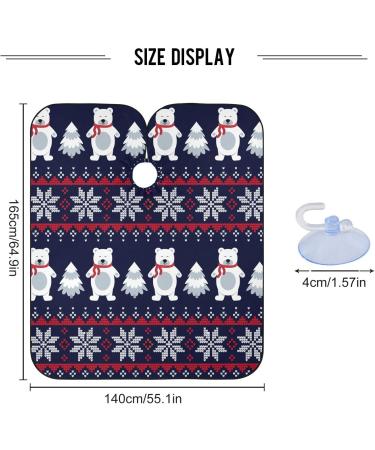 Waterproof Barber Cape - Christmas Snowflake Polar Bear & Cheetah Hair Cutting Bib for Men and Women - Buy Online on GoSupps.com