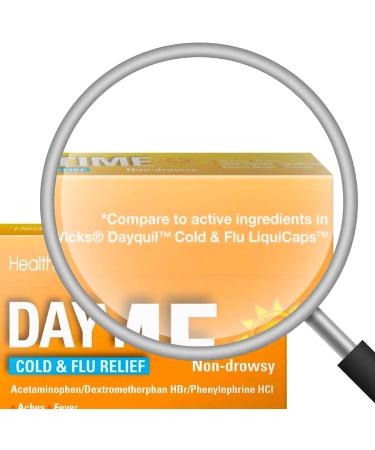 HealthA2Z Daytime Cold & Flu Relief Softgels - Non Drowsy (20 Count) | Compare to Vicks Dayquil Cold & Flu Liqui Caps | Pack of 1 - Buy Online on GoSupps.com