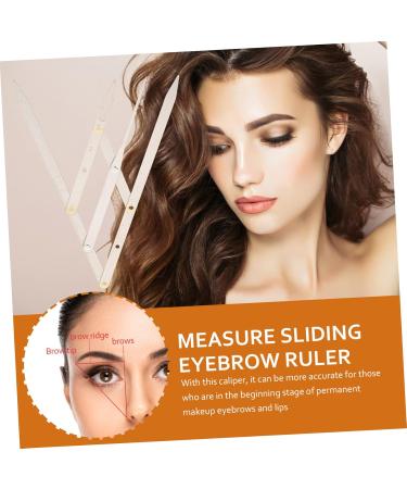 KALLORY 2 Pcs Second Generation Scale Metal Stencils Golden Ratio Caliper Eyebrow Drawing Tool Eyebrow Line 25x5x0.6cmx2pcs Silverx2pcs - Buy Online on GoSupps.com