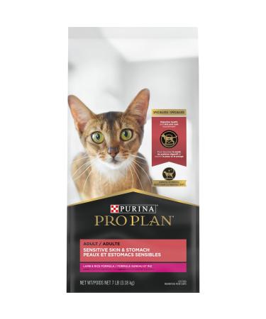 Purina Pro Plan Sensitive Skin & Stomach High Protein Adult Dry Cat Food & Wet Cat Food (Packaging May Vary) Dry Cat Lamb & Rice 7 lb. Bag