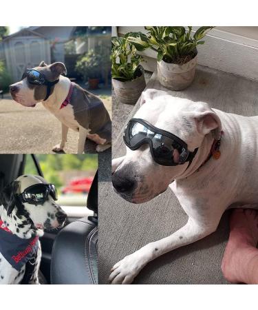 PEDOMUS Dog Sunglasses - Adjustable Strap for Travel & Skiing | Anti-Fog Dog Snow Goggles for Medium to Large Dogs - Black - Buy Online on GoSupps.com
