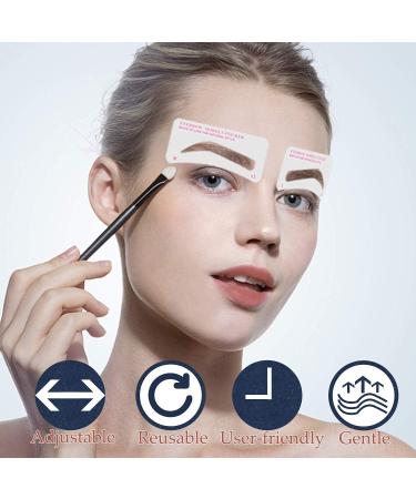 Reusable Eyebrow Stencil Kit - 24 Styles for Perfect Eyebrows in 3 Minutes | Includes Eyebrow Gel and Tint - Ideal for All Face Shapes - Buy Online on GoSupps.com