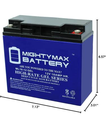 Mighty Max 12V 18AH Gel Battery Replacement for WP17-12 D5745 6DZM17 | International Shipping Available - Buy Online on GoSupps.com
