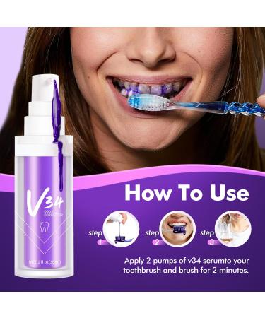 Purple Teeth Whitening Toothpaste | V34 Color Corrector for Stain Removal & Glowing Smile - Buy Online on GoSupps.com