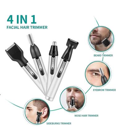 Buy 4-in-1 Electric Ear Nose Hair Trimmer for Men & Women - Waterproof USB Rechargeable Facial Hair Remover - Buy Online on GoSupps.com