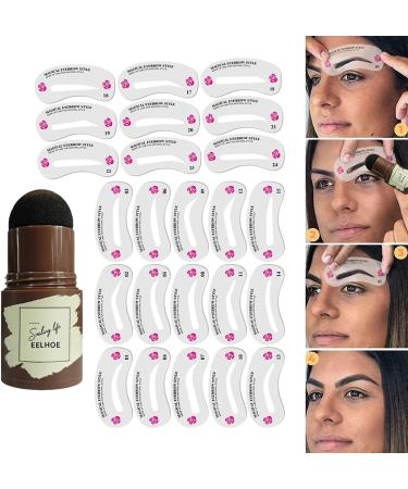Eyebrow Powder Shaping Kit with Grey-Black Eyebrow Stencils and 24pcs Grey-Black and 24pcs - Buy Online on GoSupps.com