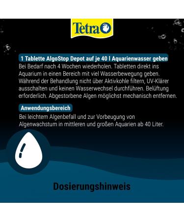 Tetra Algostop Depot - 12 Stable Tablets for Long-Term Algae Prevention in Aquariums 40L+ - Buy Online on GoSupps.com