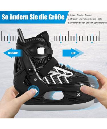 Buy XIUWOUG Adjustable Ice Hockey Skates for Men Women & Kids - Stainless Steel Ice Skating Shoes with Quick Lace System - Size XL 42-45 - Buy Online on GoSupps.com