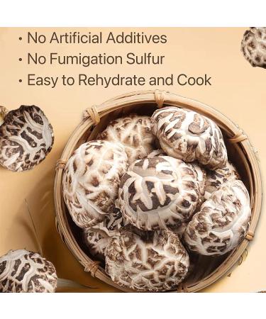 YanHouTang White Flower Shiitake Mushrooms 4 Oz - Premium Dried Mushrooms, Rich in Protein, All Natural & Nutritious, Soft Texture, Fresh Flavor - Buy Online on GoSupps.com