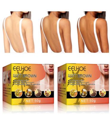 2PCS Eelhoe Tanning Gel Eelhoe Tanning Eelhoe Soft Brown Intensive Tanning Luxe Gel Dark Tanning Gel Achieve a Natural Tan Skin