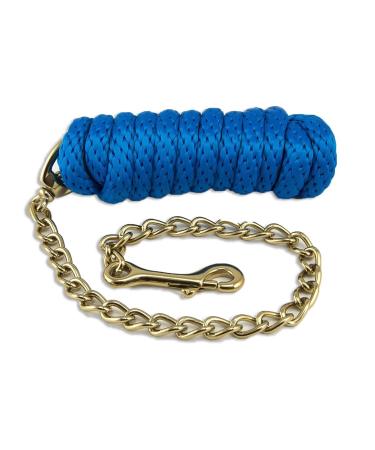 Basic Poly Lead Rope with Chain Royal Blue