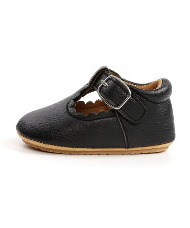 Baby Girls Boys Infant First Walking Shoes Sneakers Anti-Slip Oxford Loafer Flats Infant Toddler PU Leather Shoes 6-12 Months G Black