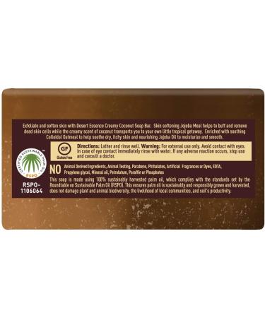 Desert Essence Creamy Coconut Soap Bar - 5 oz Natural Skincare - Buy Online on GoSupps.com