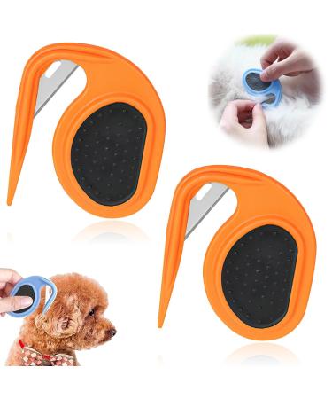 Yeahboom 2 Pet Knotting Comb de-filtered knife cat de-filzer with steel blade de-filtered ridge for dogs new de-filtered cat with steel blade perfect for removing impacts orange-2