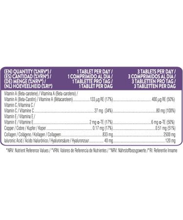 SOCHIM INTERNATIONAL SPA SWISSE Collagen and Hyaluronic Acid Collagen Supplement with Vitamin C E Copper 30 Tablets Protects against Oxidative Stress for Elastic Skin Wrinkle Reducing Supplements Made in Italy normal - Buy Online on GoSupps.com