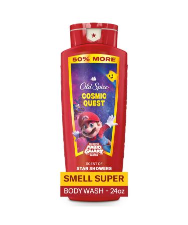 Old Spice Body & Face Wash for Men x The Super Mario Galaxy Movie 3X Defense 24/7 Shower Fresh with Long Lasting Scent Smell Super with Cosmic Quest Star Showers Scent 24 oz