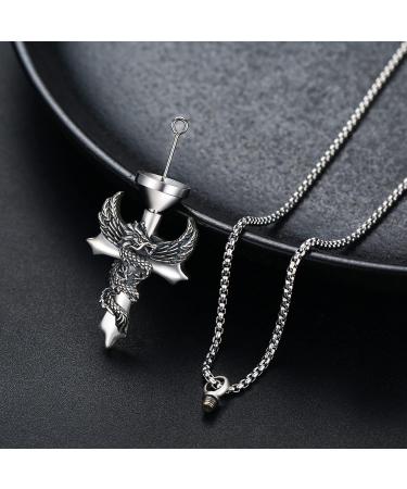 925 Sterling Silver Urn Pendant for Ash | Memorial Jewelry with Dragonfly Moonstone & Rose Design | Heart-Shaped Ash Holder for Women & Moms - Buy Online on GoSupps.com