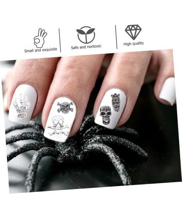 FRCOLOR 240 Pieces Nail Art Accessories Metal Halloween Nail Pendant DIY Halloween Nail Charm Ornament Nail Skull Pendant Manicure Decorate Set 3D - Buy Online on GoSupps.com