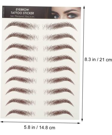 Baluue 9 Sheets Realistic Fake Eyebrows Eyebrow Stickers Waterproof Hairlike Eyebrows Brown - Buy Online on GoSupps.com