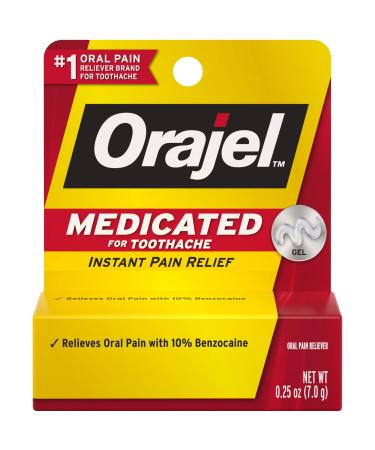 Orajel Medicated For Toothache Gel 0.25 Ounce (Pack of 6)
