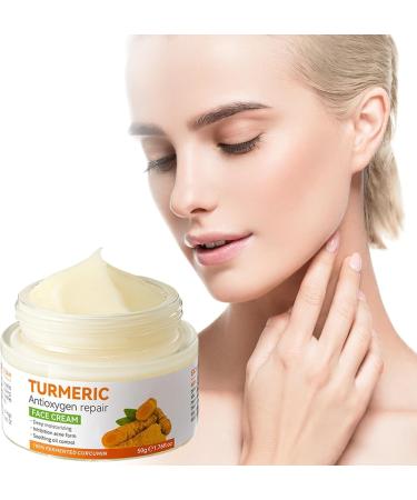 Bisienya Turmeric Face Cream Hydrating Face Cream Moisturize and Fade Fine Lines Improve Skin Texture Elasticity and Firmness and Reduce Dull Skin Tones(50g) - Buy Online on GoSupps.com
