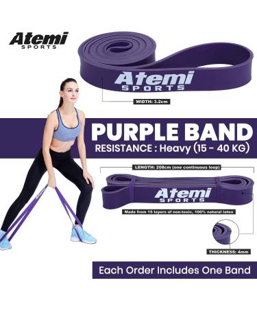 Resistance Pull Up Band - Long Exercise Loop for Strength Training & CrossFit | Purple Band for Men & Women (15-40kg) | Home Workout Essential - Buy Online on GoSupps.com
