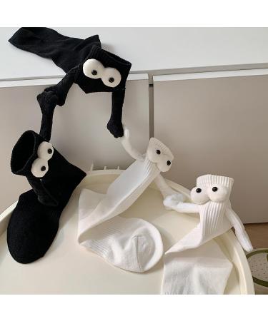 MUTYNE Magnetic Hand-Holding Socks - Funny 3D Couple Socks for Women Men | White - One Size Fits All - Buy Online on GoSupps.com