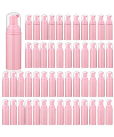 35 pcs 2oz (60ml) Foam Soap Dispensers Mini Plastic Refillable Travel Bottles with Pump for Hand Sanitizer Lash Shampoo Castile Liquid Pink