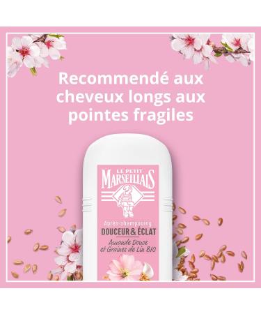 Le Petit Marseillais | Soin Express 1 Min Douceur & clat Almond & Organic Flax (200 ml bottle) Conditioner for long and delicate hair 95% ingredients of natural origin - Buy Online on GoSupps.com
