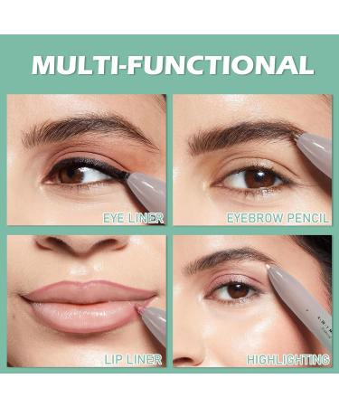 4-in-1 Travel Makeup Pen - Brown Eyeliner Eyebrow Pencil Eyeshadow Lip Liner & Highlighter | Multi-Functional Makeup Solution for On-the-Go | Perfect for International Shipping - Buy Online on GoSupps.com