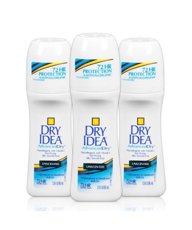 Dry Idea Anti Perspirant Deodorant Roll On Unscented 3.25 Ounce - Pack of 2