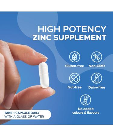 Zinc 50mg Capsules - 60 Vegan Capsules - Immune Support & Healthy Function - Made in UK by Northumbria Health - 2 Month Supply - Buy Online on GoSupps.com