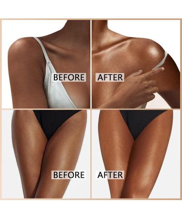 Rose Gold Body Shimmer Oil - Long Lasting Illuminator & Highlighter with Brush | Moisturizing Glitter Oil 3.38 Fl Oz - Buy Online on GoSupps.com