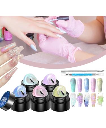  Xinhuju 3D Nail Gel 3D Nail Molding Gel Solid Builder 5 Colors 3D Nail Design Gel Non-stick Manicure Set for Painting Construction Molding Sculpture - Buy Online on GoSupps.com