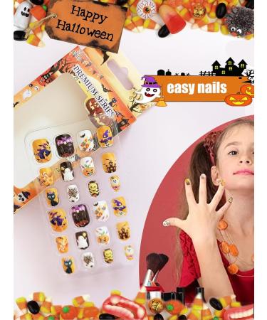 SEO Optimized Meta Title: "Halloween Press on False Nails for Kids - 96 pcs | Full Cover Fake Nails with Adhesive Tabs for Holiday Nail Art Decoration - Buy Online on GoSupps.com