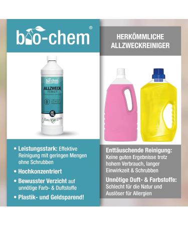 Bio-Chem All-Purpose Clean Concentrate Powerful 3x1000ml Multi-Clean Strength Cleaner for Kitchen Bathroom & Home Hygiene - Buy Online on GoSupps.com