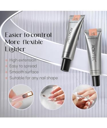 Aokitec 60ml Nail Extension Gel - UV Polish for Salon DIY | Thin Naked Acrylic False Nail Assembly Gel - Buy Online on GoSupps.com