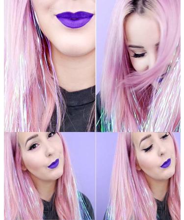 250 Silver Hair Tinsel Extensions - Fairy Holographic Sparkle Glitter Accessory for Women & Girls - Buy Online on GoSupps.com